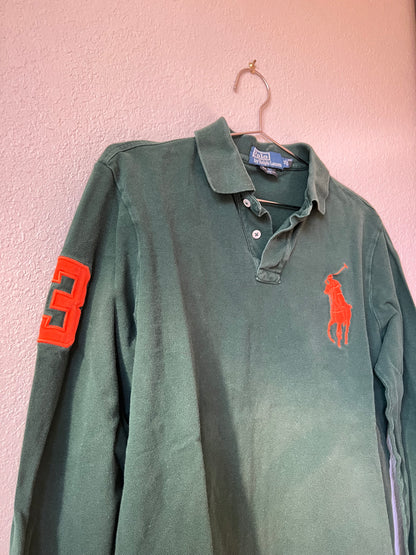 Vintage Polo Ralph Lauren Pig Pony Cotton Long Sleeve Mesh Classic Top - M