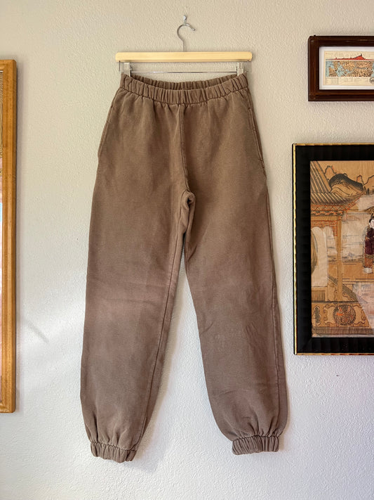 John Galt Washed Brown Sweatpants High Waisted - S