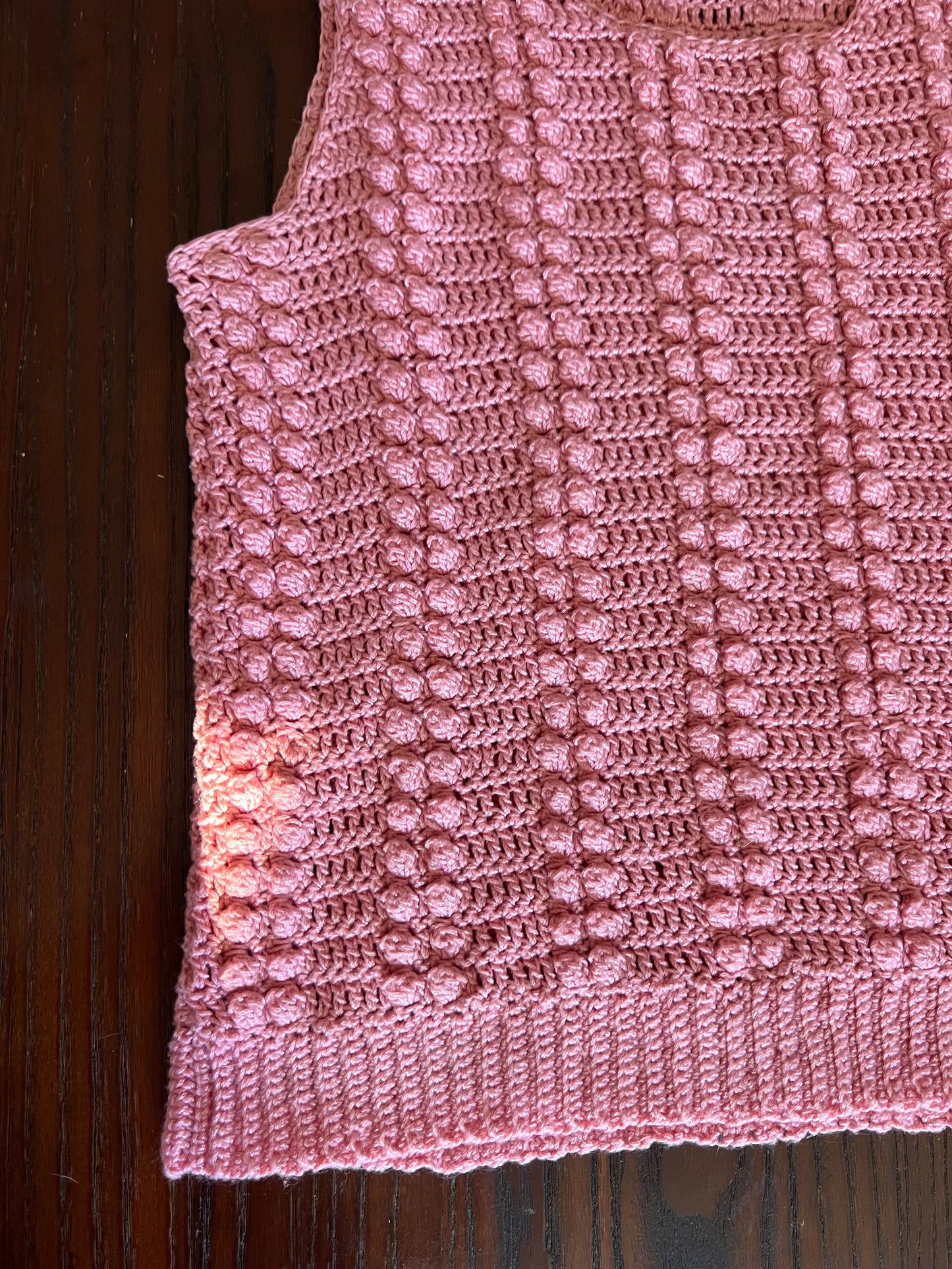 Handmade Pink Crochet Vest Pullover Top - S