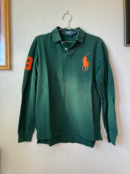 Vintage Polo Ralph Lauren Pig Pony Cotton Long Sleeve Mesh Classic Top - M