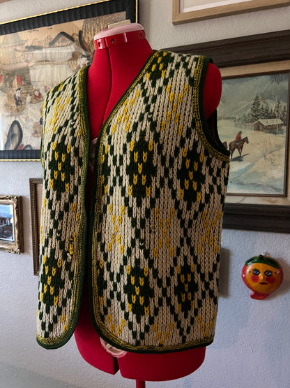 70s by Sabra Knitted Argyle Vest