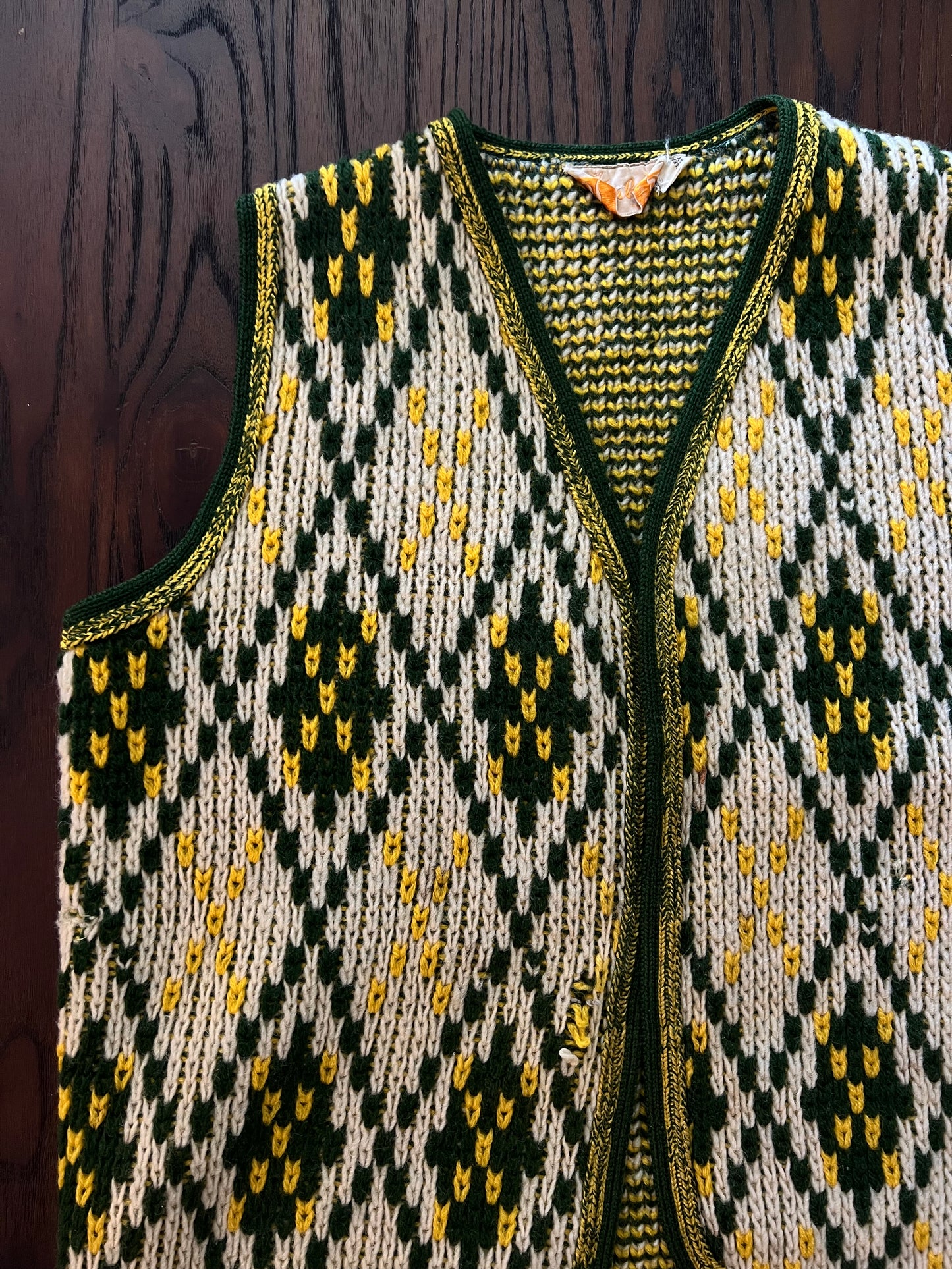 70s by Sabra Knitted Argyle Vest