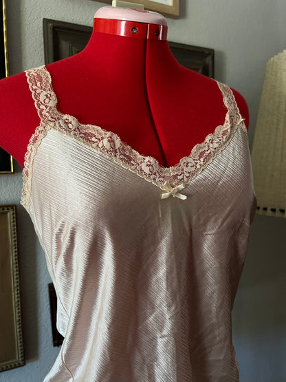 Vintage Light Pink Satin Silky Top