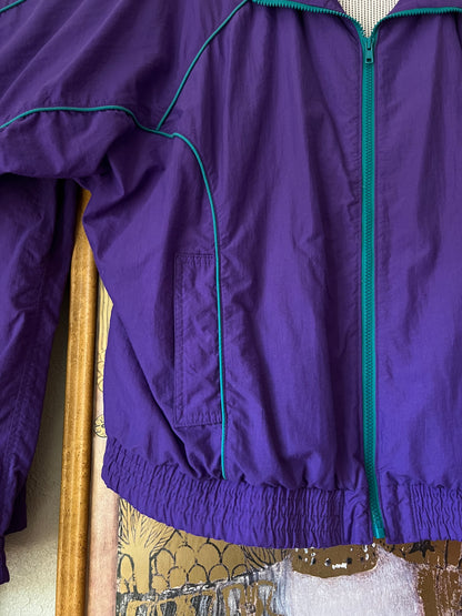 90s Alfred Dunner Purple and Teal Tracksuit - Large