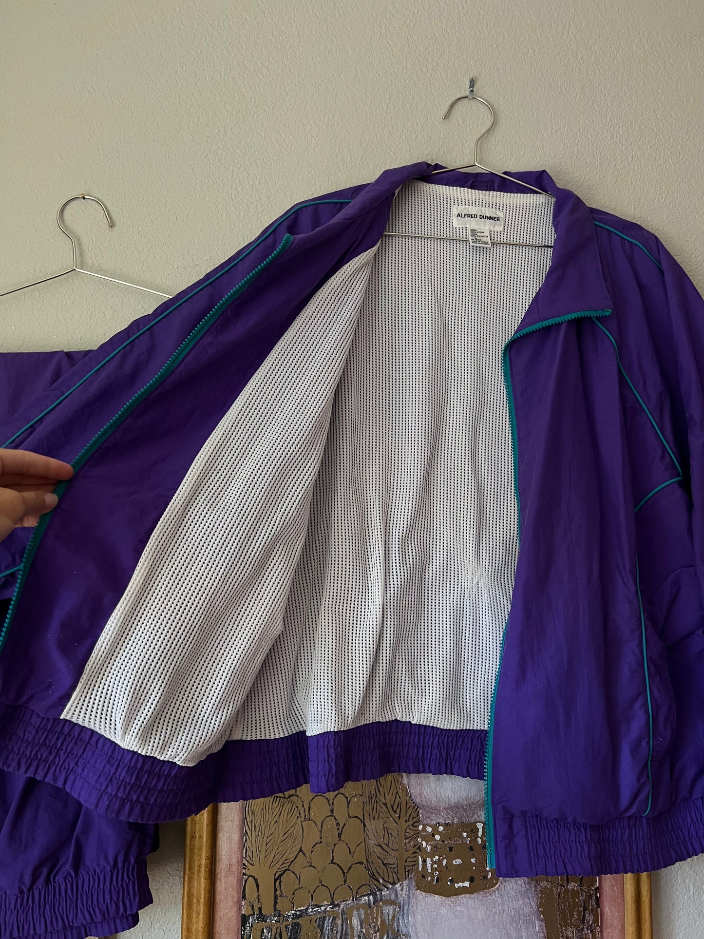 90s Alfred Dunner Purple and Teal Tracksuit - Large