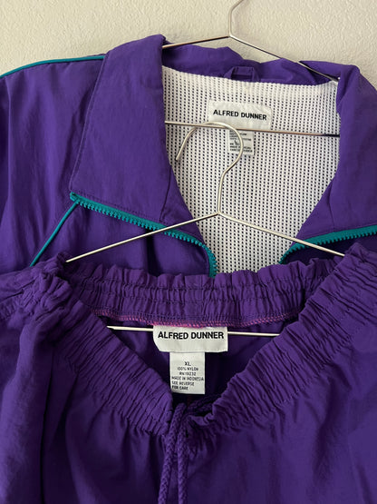 90s Alfred Dunner Purple and Teal Tracksuit - Large