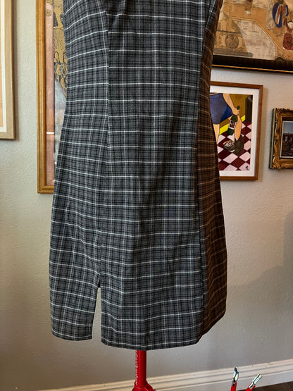 90s California Concepts Plaid Dress with Lace Trim - S/M