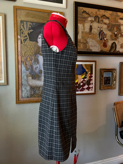 90s California Concepts Plaid Dress with Lace Trim S M