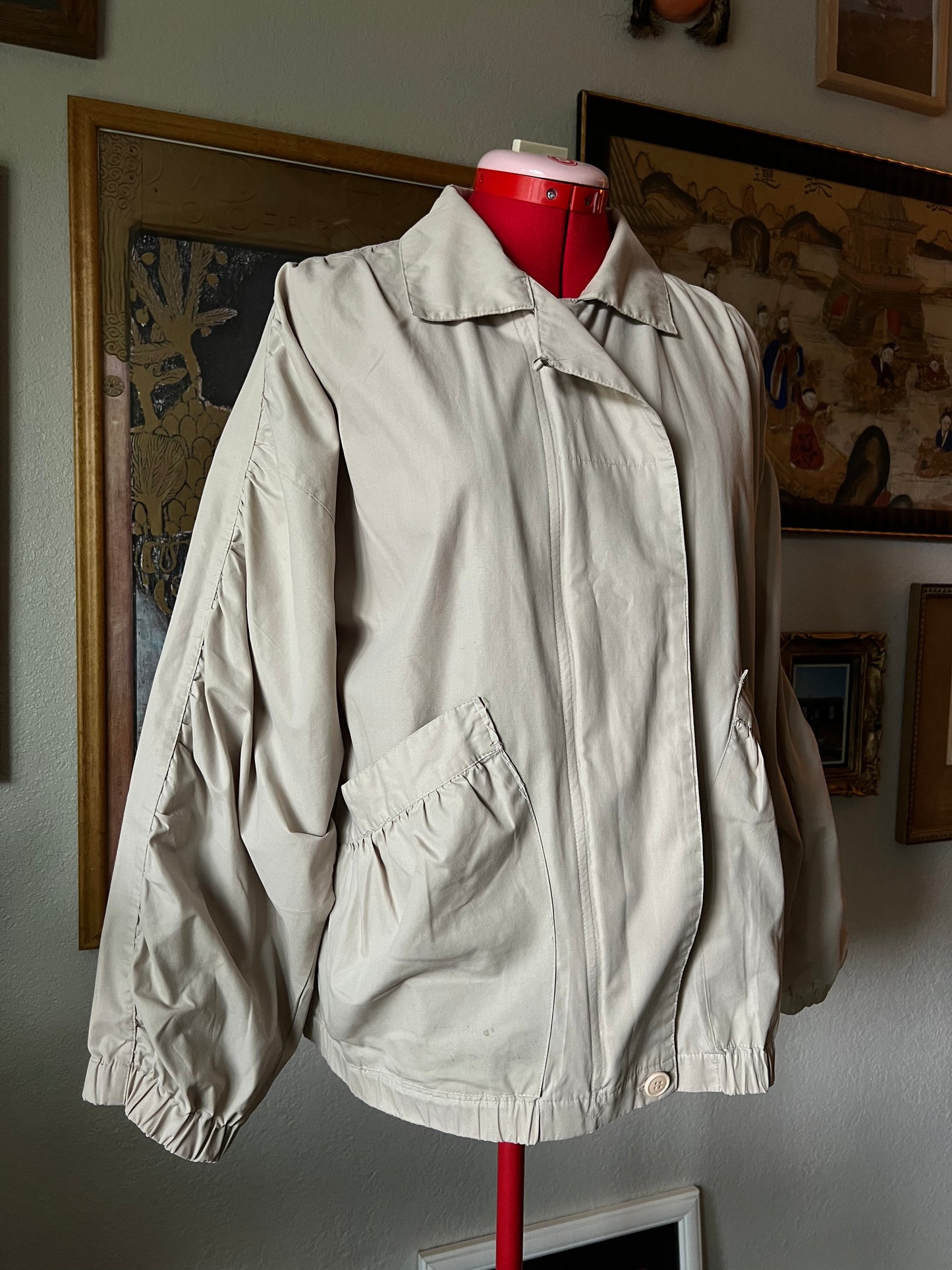 80s Members Only Ruched Sleeves Jacket - US7/8