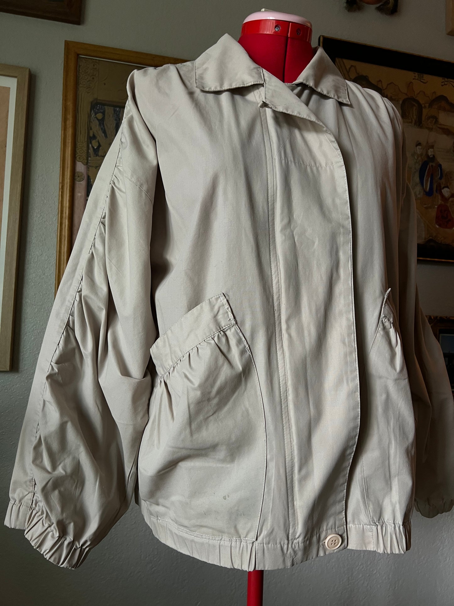 80s Members Only Ruched Sleeves Jacket - US7/8