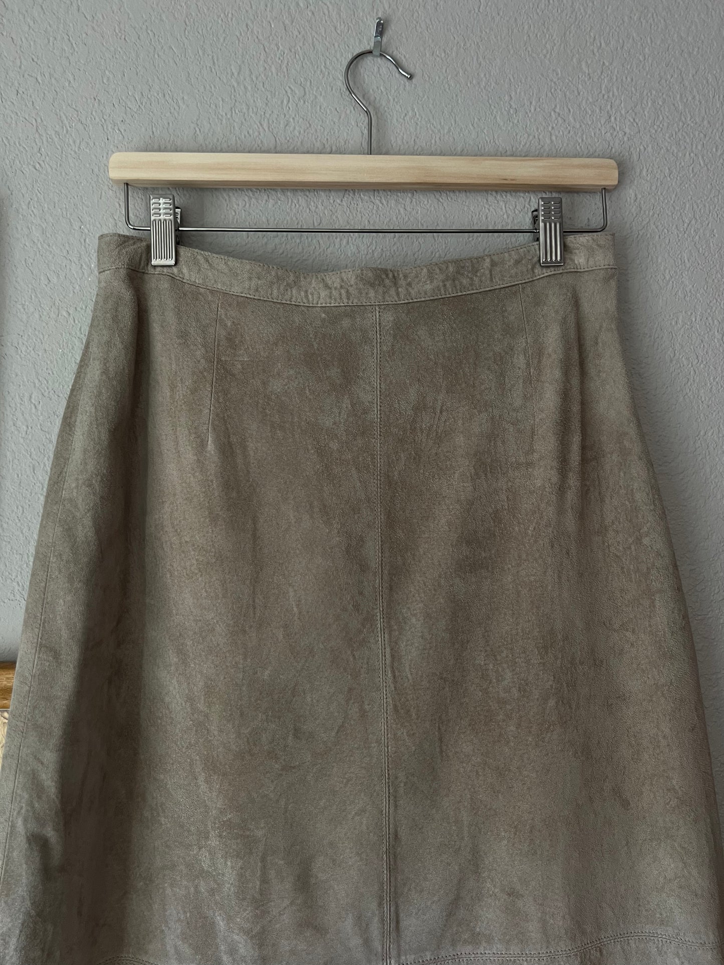 Genuine Leather Tan Maxi Skirt - 28"