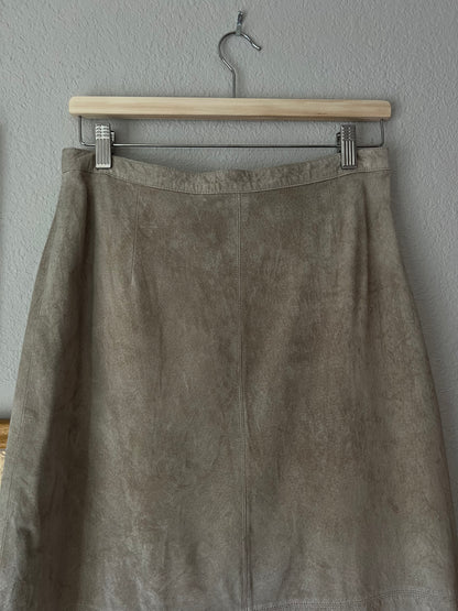 Genuine Leather Tan Maxi Skirt - 28"