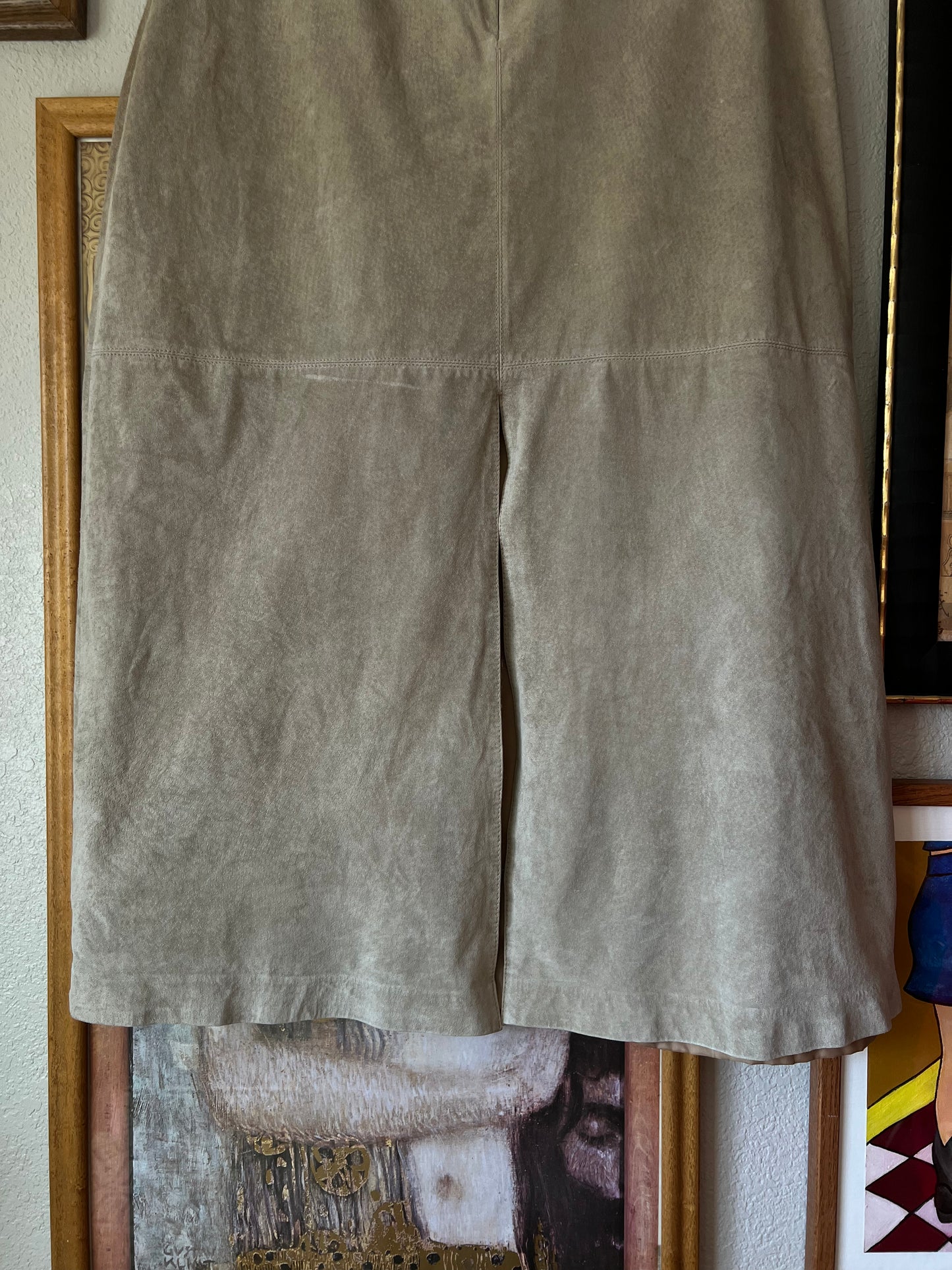 Genuine Leather Tan Maxi Skirt - 28"