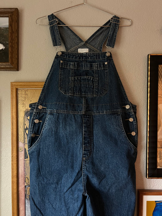 Maternity Dark Wash Denim Overalls - Medium