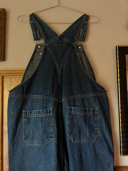 Maternity Dark Wash Denim Overalls - Medium