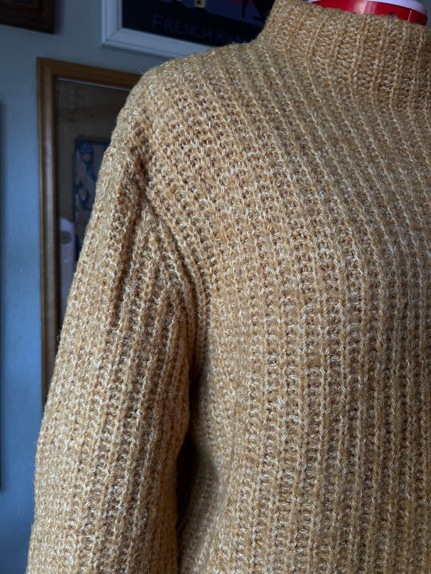 Vero Moda Mustard Mock Neck Sweater - Medium