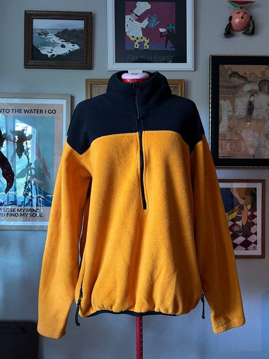 REI Polartec Colorblock Fleece Pullover in Yellow - XL