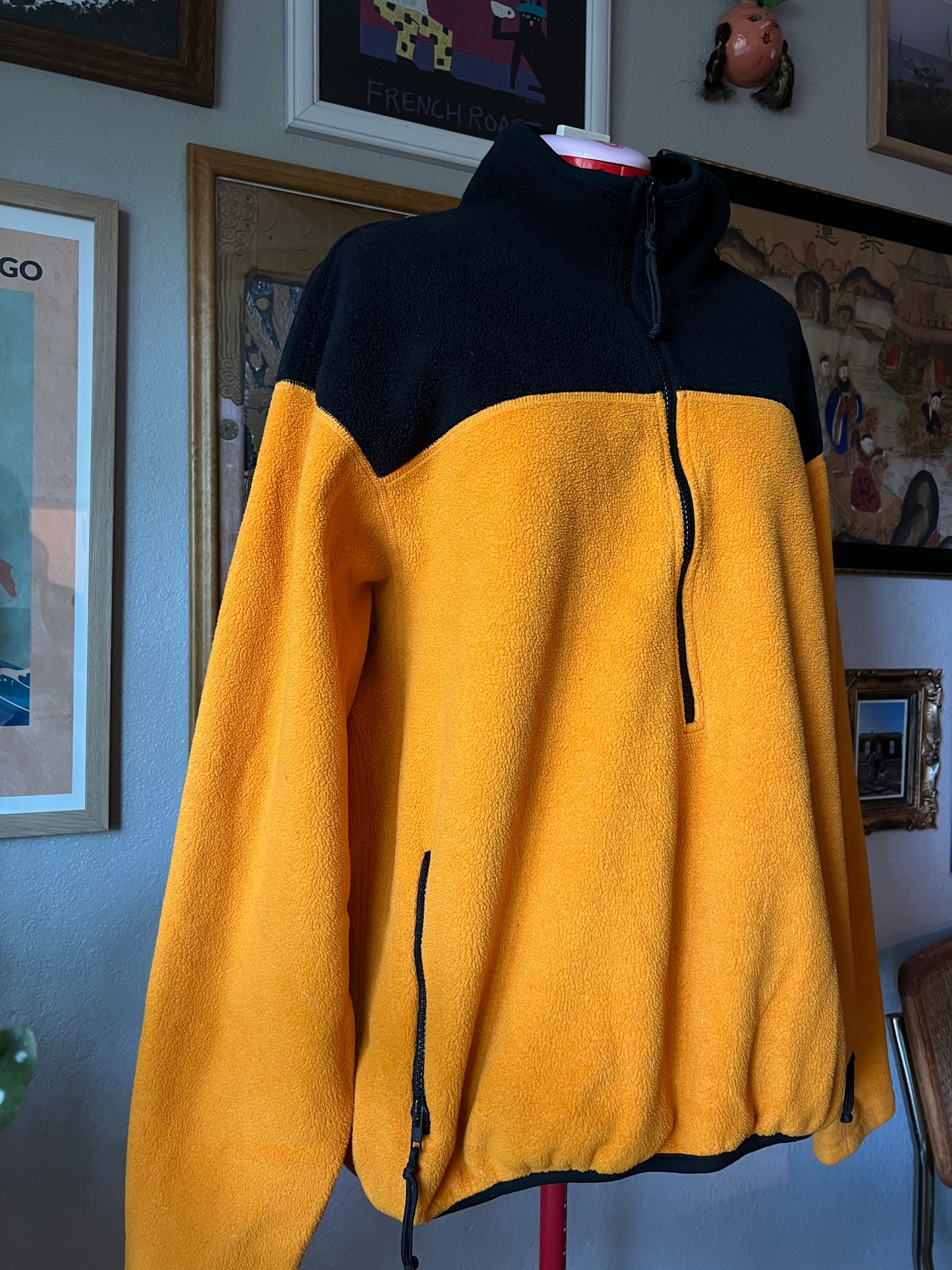 REI Polartec Colorblock Fleece Pullover in Yellow - XL