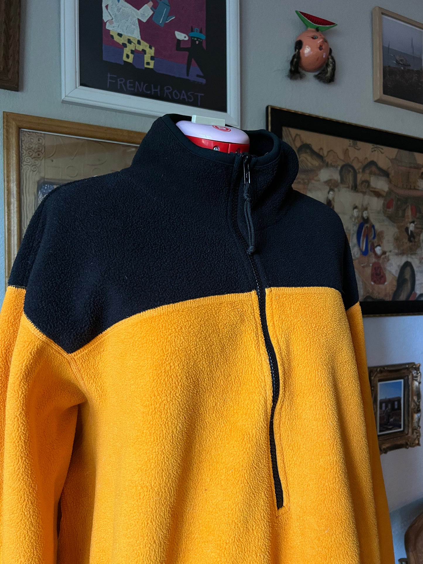 REI Polartec Colorblock Fleece Pullover in Yellow - XL