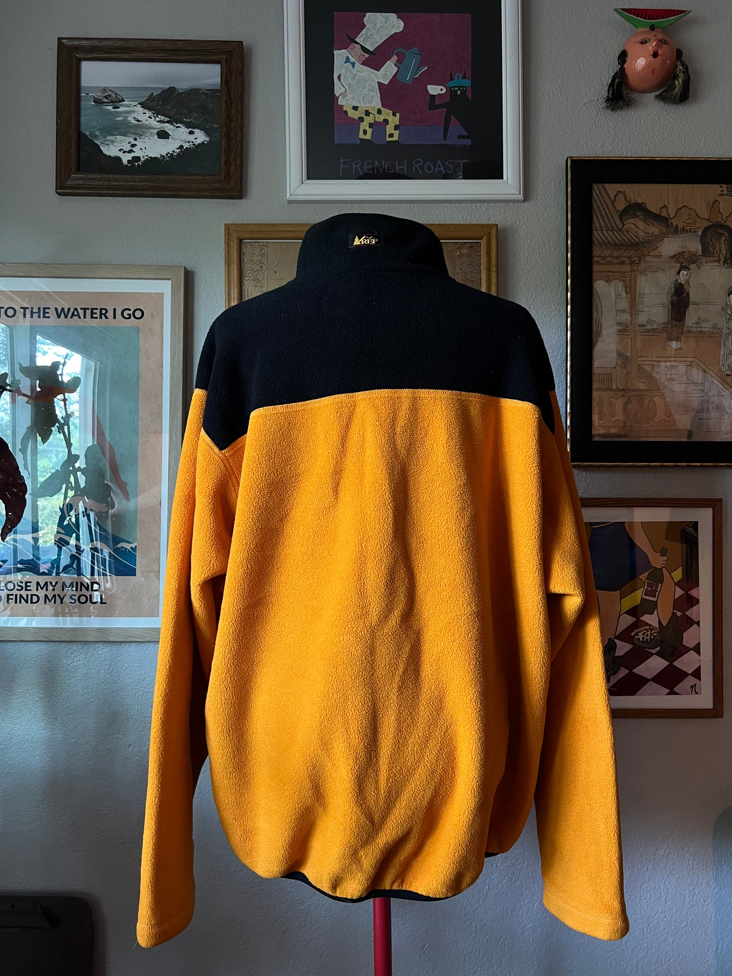 REI Polartec Colorblock Fleece Pullover in Yellow - XL