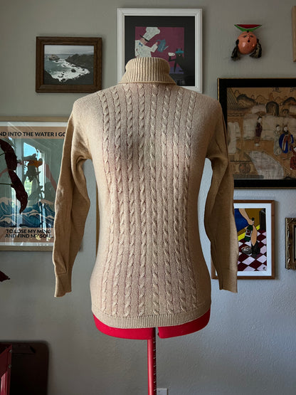 80s Ballantyne Pure Camel Hair Knitted Sweater - Small