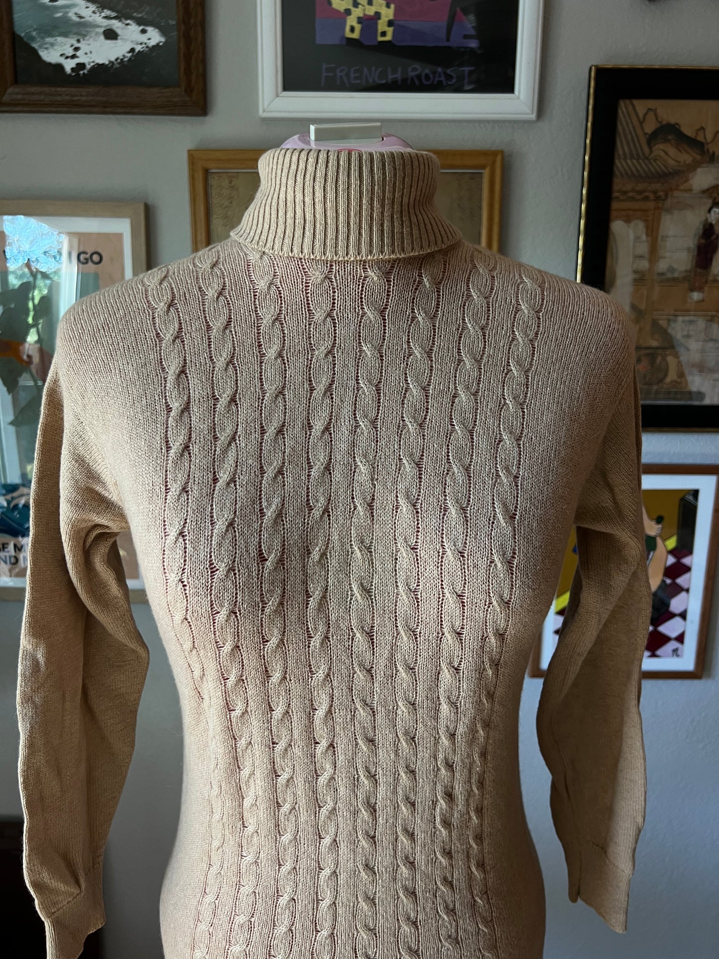 80s Ballantyne Pure Camel Hair Knitted Sweater - Small