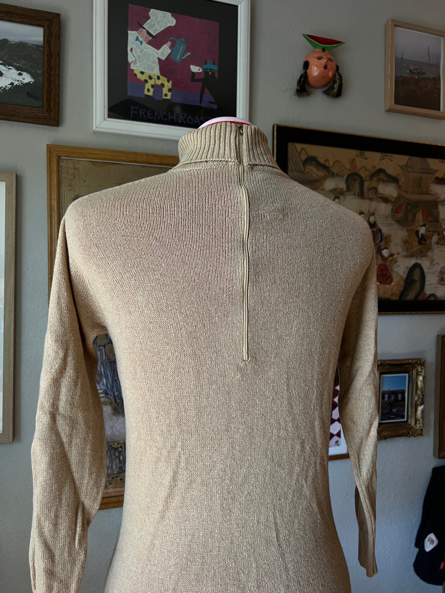 80s Ballantyne Pure Camel Hair Knitted Sweater - Small