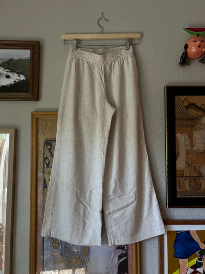 Princess Polly Wide Leg Tan Linen Blend Pants - US 2