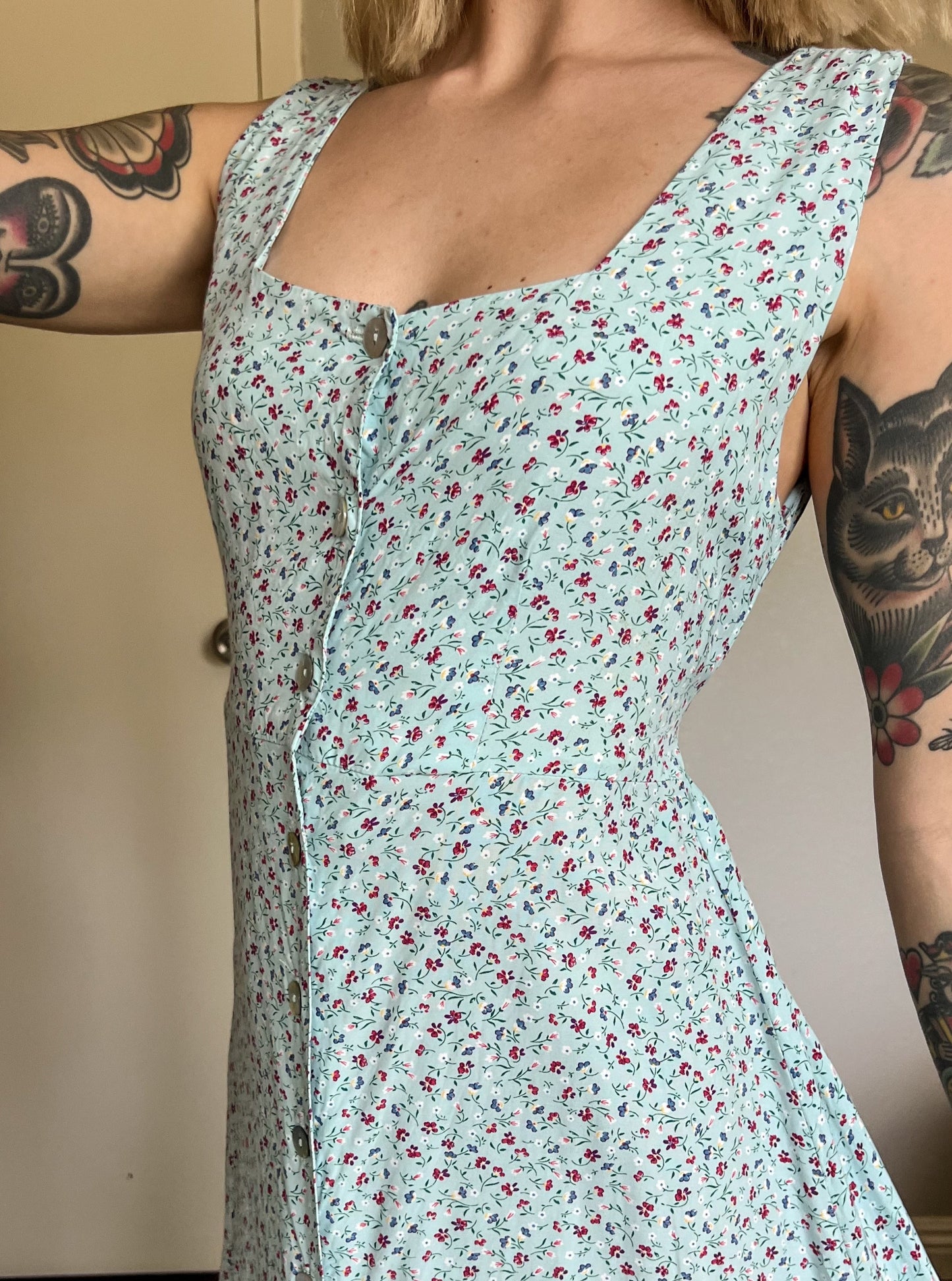 Vintage Maxi Floral Dress - Small