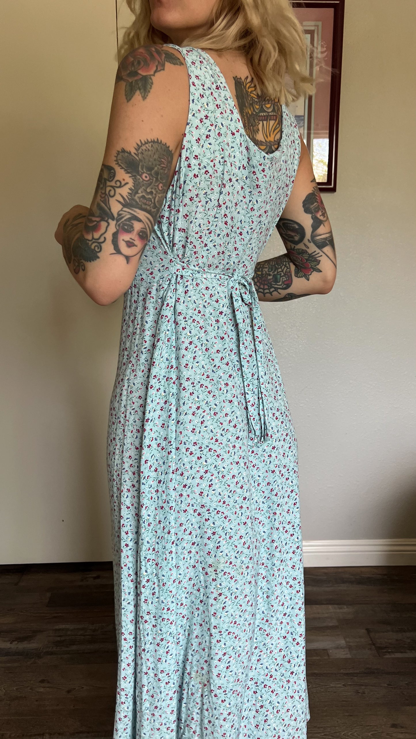 Vintage Maxi Floral Dress - Small