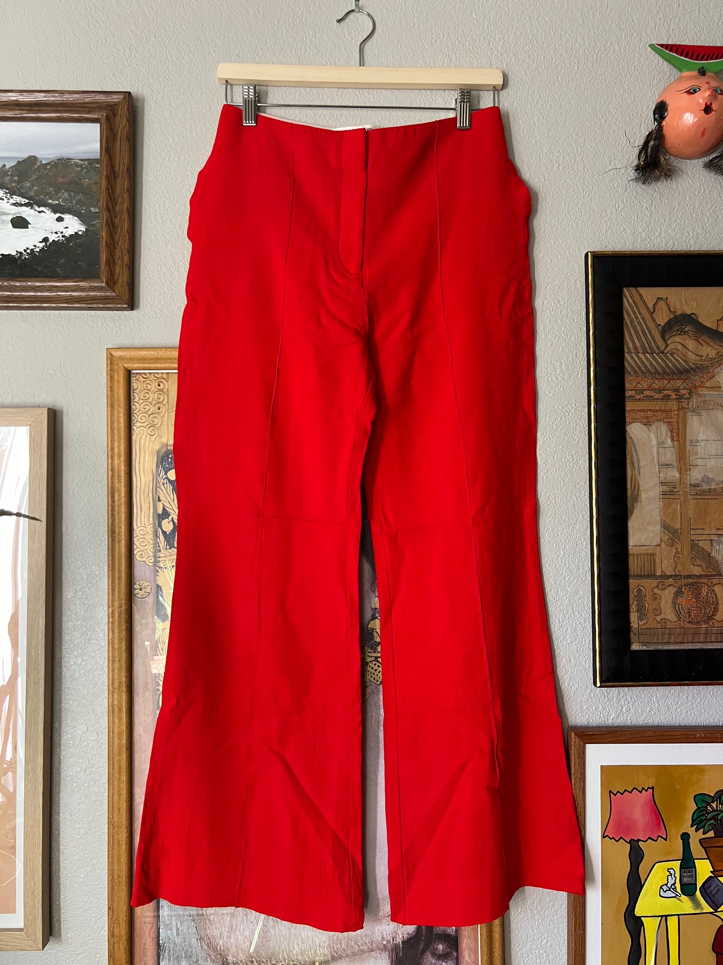 Diane Von Furstenberg Wide Red Trousers - US 8