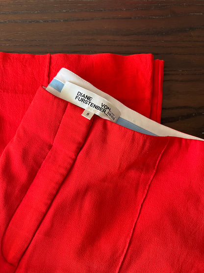 Diane Von Furstenberg Wide Red Trousers - US 8