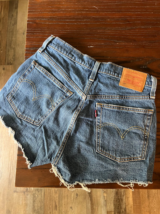 Levi's 501 Premium Mini Dark Blue Denim Shorts - 26"