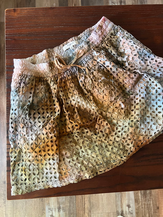 Madewell Multi Color Cotton Eyelet Mini Skirt - Small