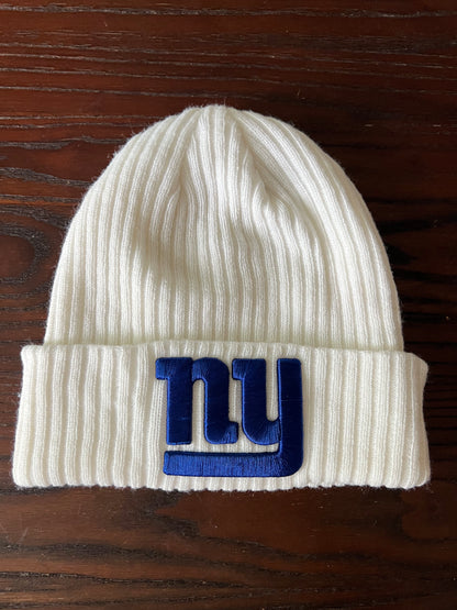 NFL Pro Line Fanatics New York Giants White & Blue Knitted Beanie