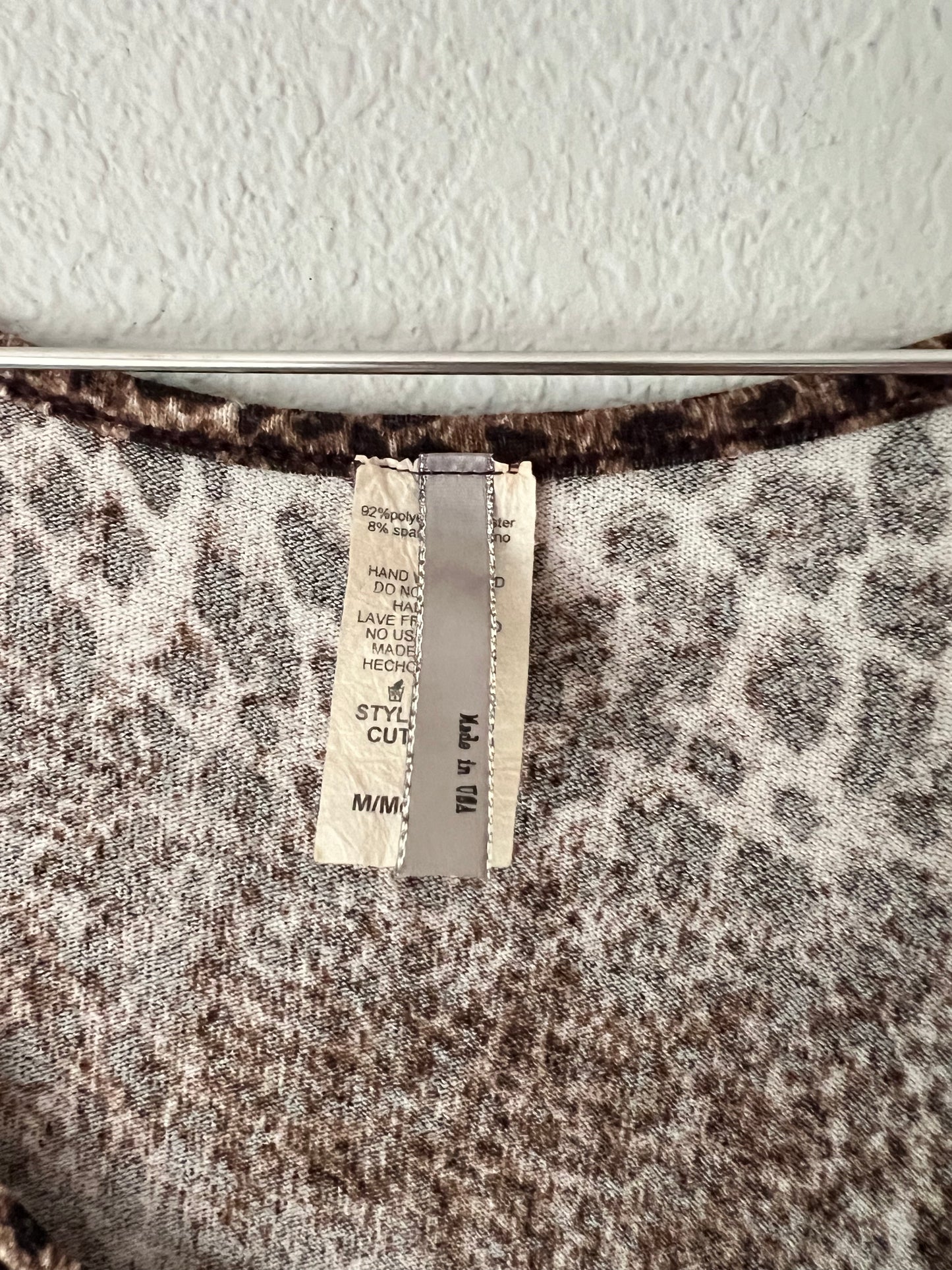 Y2K Vintage Leopard Printed Made in USA Bodycon Maxi Dress - Medium