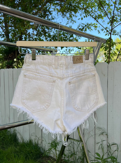 Lee White Denim Mini Shorts - 25"