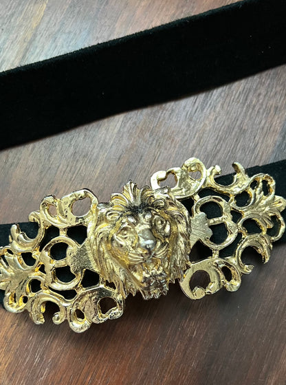 Vintage Gold Lion Head Soft Belt - S/M