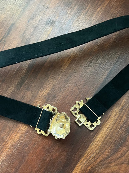 Vintage Gold Lion Head Soft Belt - S/M