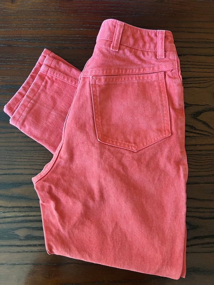 90s American Vintage Ruff Hewn Highwaisted Faded Pink Denim Jeans - 24"