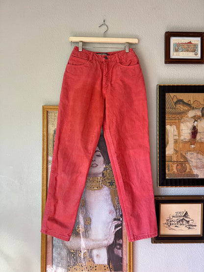 90s American Vintage Ruff Hewn Highwaisted Faded Pink Denim Jeans - 24"