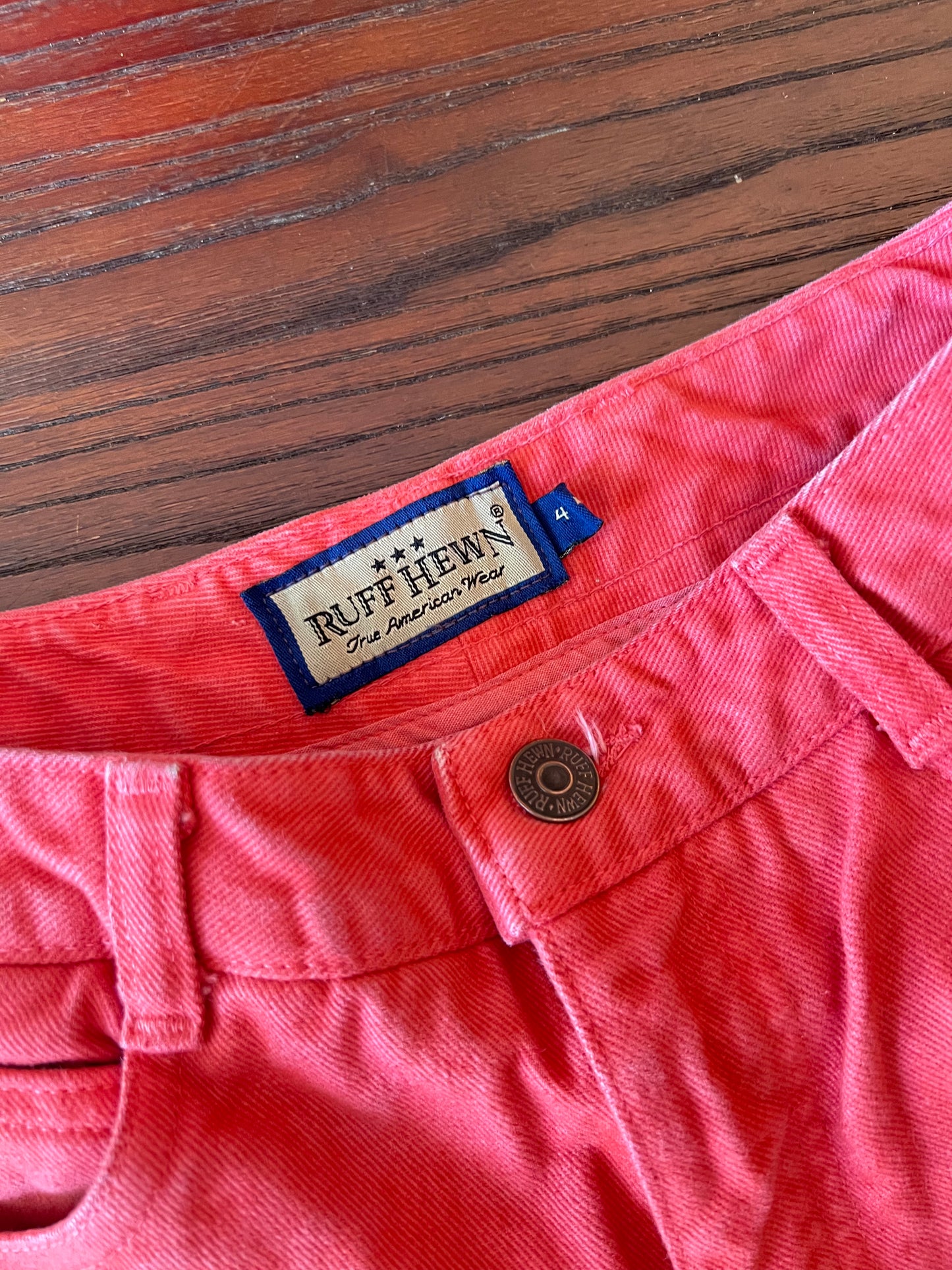 90s American Vintage Ruff Hewn Highwaisted Faded Pink Denim Jeans - 24"