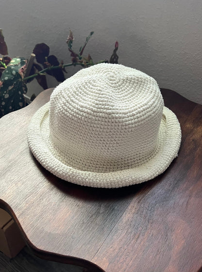 Off White Knitted Bucket Hat